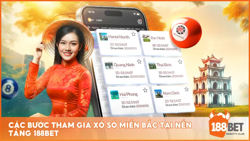 Các bước tham gia xổ số miền Bắc tại nền tảng 188BET 