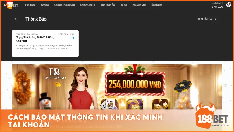 Những nguyên tắc vàng bảo mật thông tin khi xác minh tài khoản 188BET