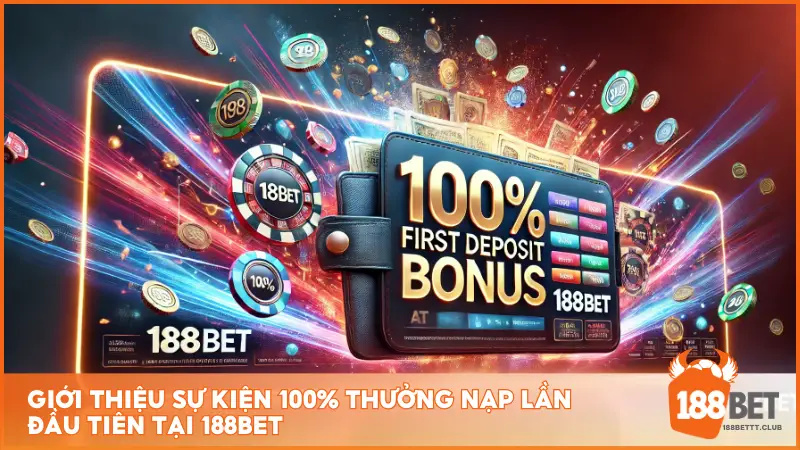 Giới thiệu sự kiện 100% thưởng nạp lần đầu tiên tại 188BET 