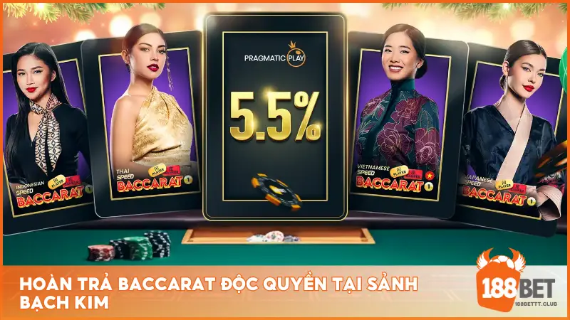 Hoàn trả Baccarat độc quyền tại sảnh Bạch Kim