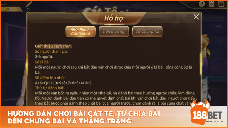 Hướng dẫn chơi bài Cát Tê, từ chia bài đến chưng bài và thắng trắng