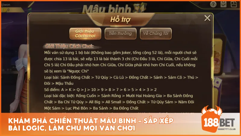 Khám phá chiến thuật Mậu Binh - sắp xếp bài logic, làm chủ mọi ván chơi