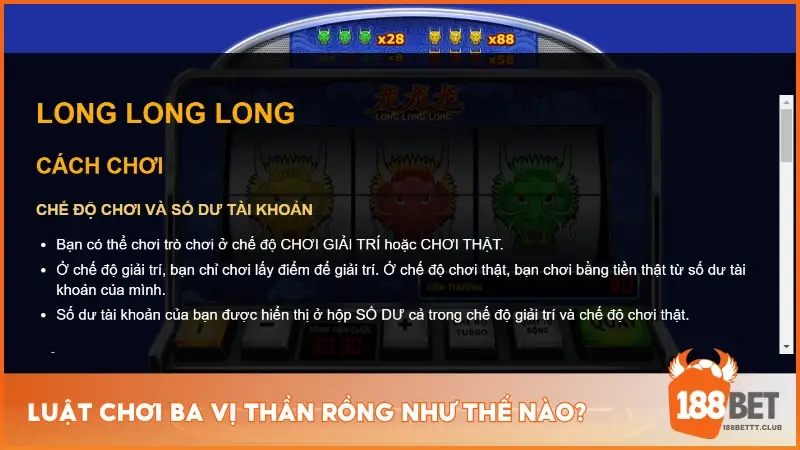 Luật chơi Ba Vị Thần Rồng như thế nào?