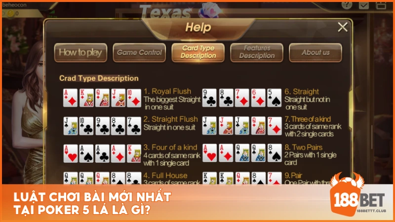 Luật chơi bài mới nhất tại Poker 5 lá là gì?