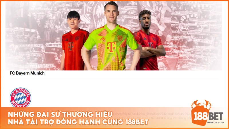 Những đại sứ thương hiệu, nhà tài trợ đồng hành cùng 188BET