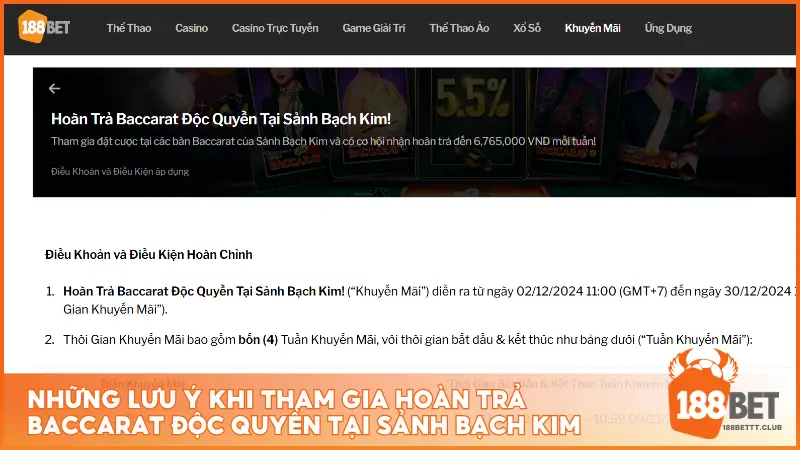 Những lưu ý khi tham gia Hoàn Trả Baccarat Độc Quyền Tại Sảnh Bạch Kim