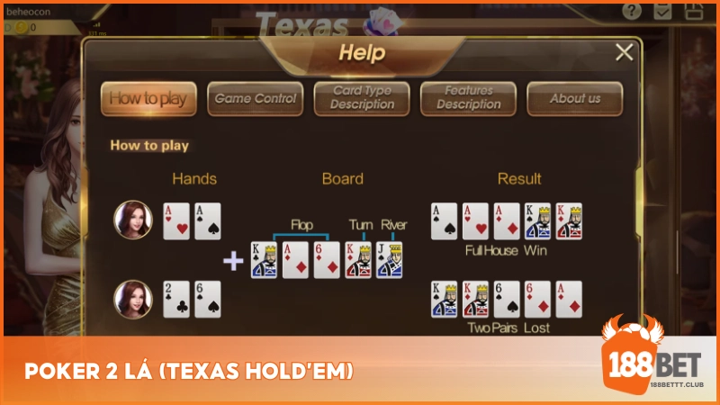 Poker 2 Lá (Texas Hold’em)