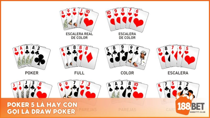 Poker 5 lá hay còn gọi là Draw Poker 