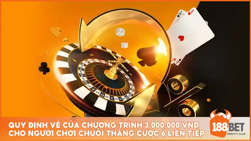 Quy định về của chương trình 3,000,000 VND cho người chơi chuỗi thắng cược 6 liên tiếp